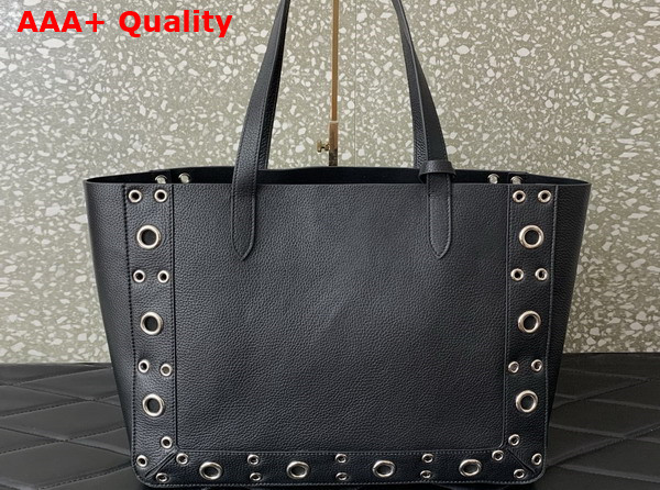 Valentino Garavani Nellcote Medium Shopping Bag in Black Grainy Calfskin Replica