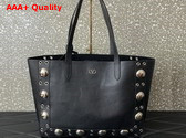 Valentino Garavani Nellcote Medium Shopping Bag in Black Grainy Calfskin Replica