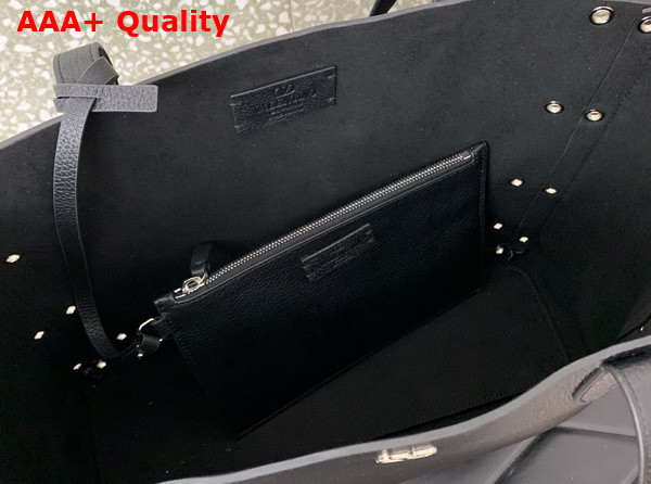 Valentino Garavani Nellcote Medium Shopping Bag in Black Grainy Calfskin Replica