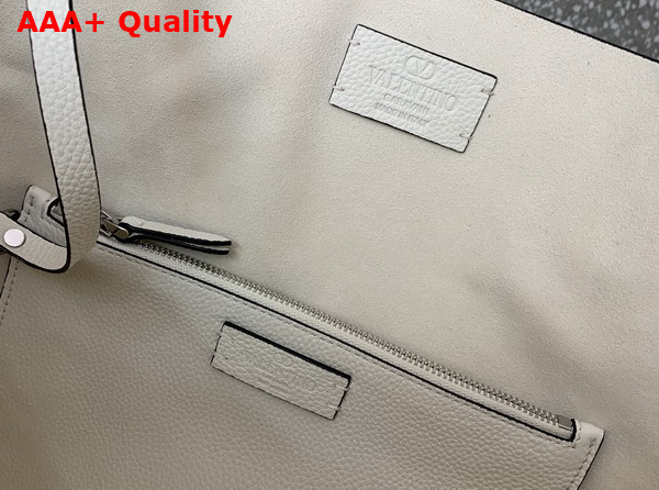 Valentino Garavani Nellcote Medium Shopping Bag in Light Ivory Grainy Calfskin Replica