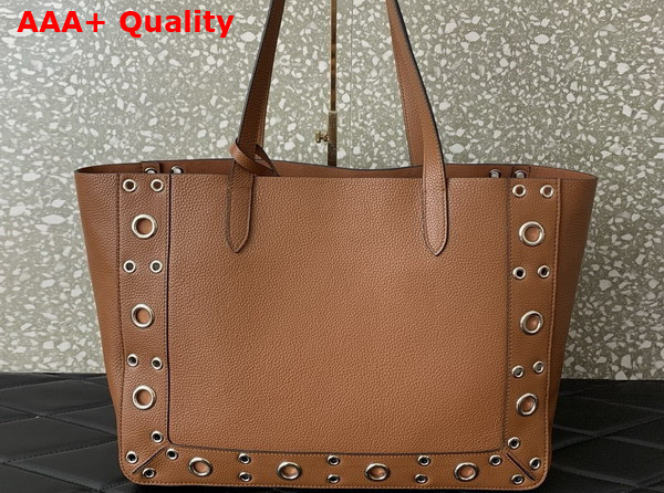 Valentino Garavani Nellcote Medium Shopping Bag in Tobacco Grainy Calfskin Replica