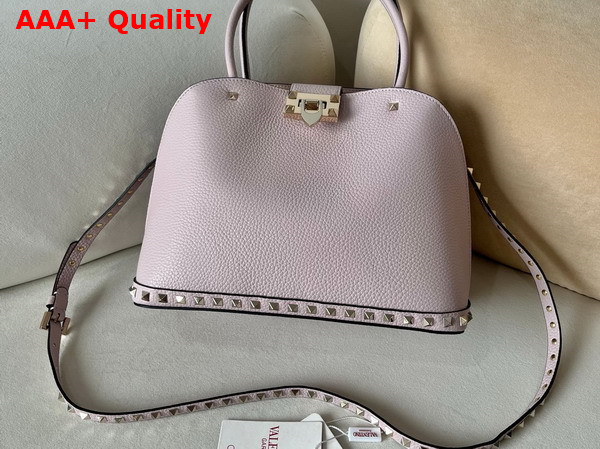 Valentino Garavani Rockstud Medium Handbag in Poudre Grainy Calfskin Replica