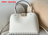 Valentino Garavani Rockstud Medium Handbag in White Grainy Calfskin Replica