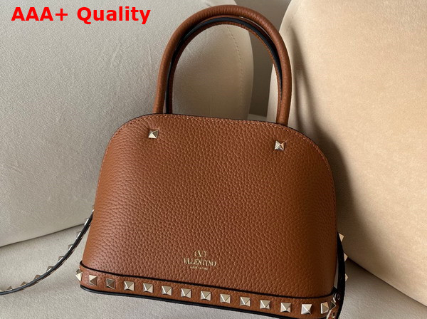 Valentino Garavani Rockstud Small Handbag in Almond Grainy Calfskin Replica