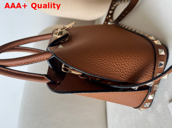 Valentino Garavani Rockstud Small Handbag in Almond Grainy Calfskin Replica