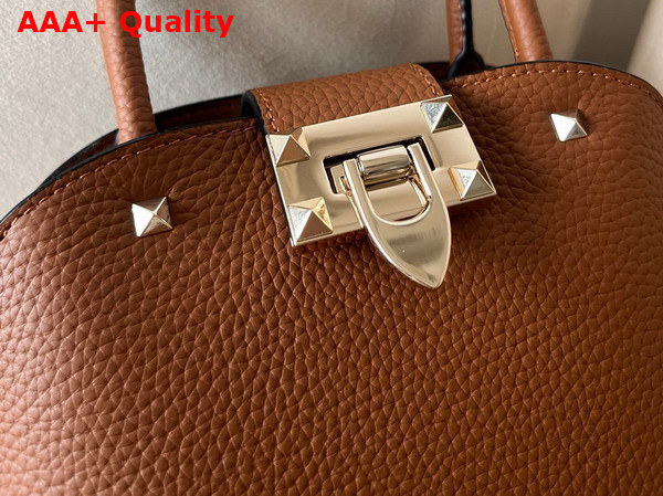 Valentino Garavani Rockstud Small Handbag in Almond Grainy Calfskin Replica