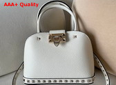 Valentino Garavani Rockstud Small Handbag in White Grainy Calfskin Replica