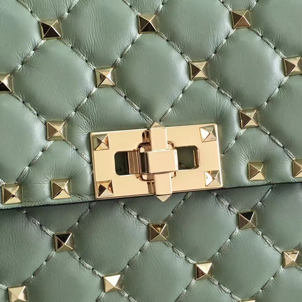 Valentino Garavani Rockstud Spike Medium Chain Bag in Light Green Soft Nappa Lambskin Leather For Sale
