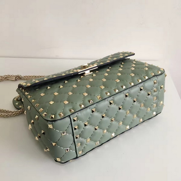 Valentino Garavani Rockstud Spike Medium Chain Bag in Light Green Soft Nappa Lambskin Leather For Sale