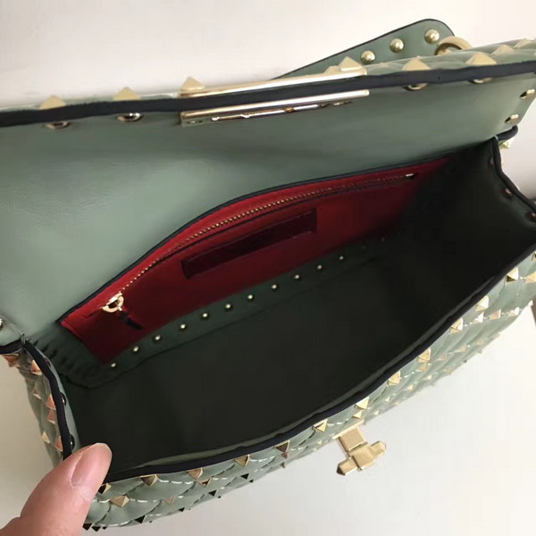 Valentino Garavani Rockstud Spike Medium Chain Bag in Light Green Soft Nappa Lambskin Leather For Sale