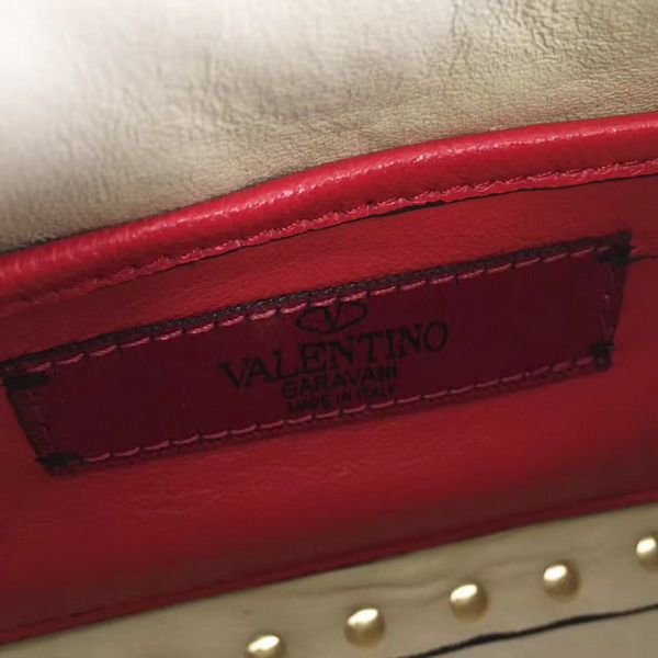 Valentino Garavani Rockstud Spike Small Chain Bag in Beige Soft Quilted Lambskin with Micro Stud Detailing For Sale
