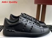 Valentino Garavani Rockstud Untitled Sneaker in Black Calfskin Replica