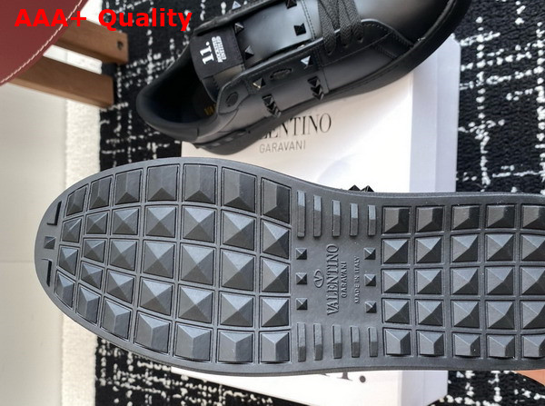 Valentino Garavani Rockstud Untitled Sneaker in Black Calfskin Replica