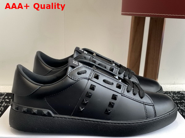 Valentino Garavani Rockstud Untitled Sneaker in Black Calfskin Replica