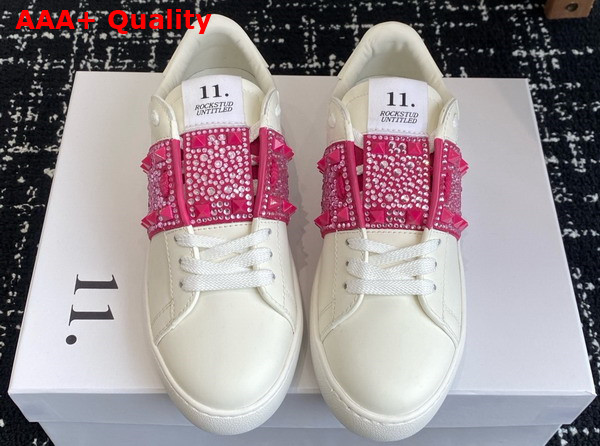 Valentino Garavani Rockstud Untitled Sneaker in Calfskin with Micro Studs White Replica