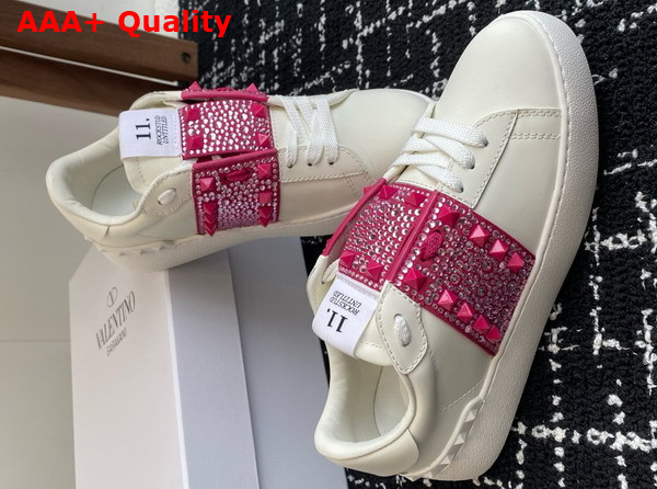 Valentino Garavani Rockstud Untitled Sneaker in Calfskin with Micro Studs White Replica