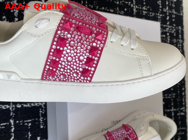 Valentino Garavani Rockstud Untitled Sneaker in Calfskin with Micro Studs White Replica
