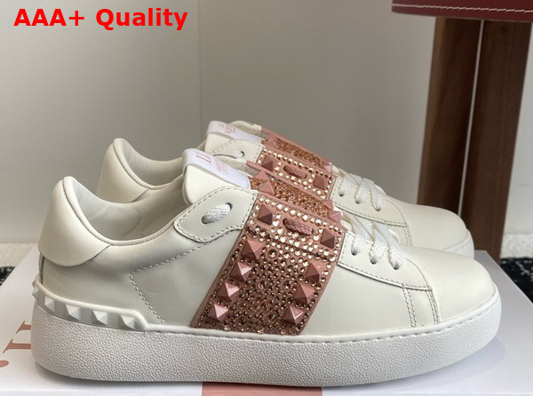 Valentino Garavani Rockstud Untitled Sneaker in Calfskin with Micro Studs White Replica