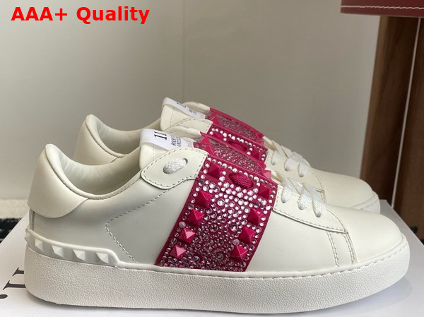 Valentino Garavani Rockstud Untitled Sneaker in Calfskin with Micro Studs White Replica