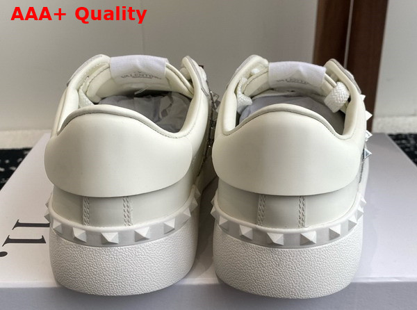 Valentino Garavani Rockstud Untitled Sneaker in Calfskin with Strass White Replica