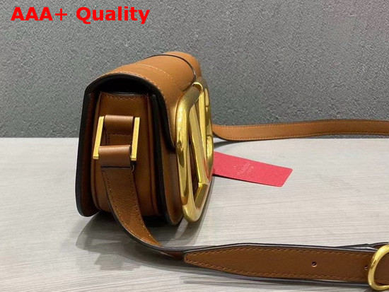 Valentino Garavani Small Supervee Calfskin Crossbody Bag in Saddle Brown Replica