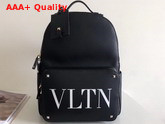 Valentino Garavani VLTN Backpack in Black Calfskin Replica