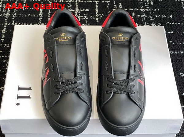 Valentino Garavani VLTN Calfskin Open Sneaker in Black Replica