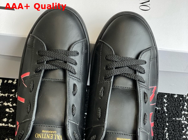 Valentino Garavani VLTN Calfskin Open Sneaker in Black Replica