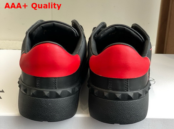 Valentino Garavani VLTN Calfskin Open Sneaker in Black Replica