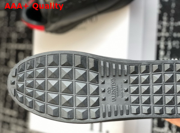 Valentino Garavani VLTN Calfskin Open Sneaker in Black Replica