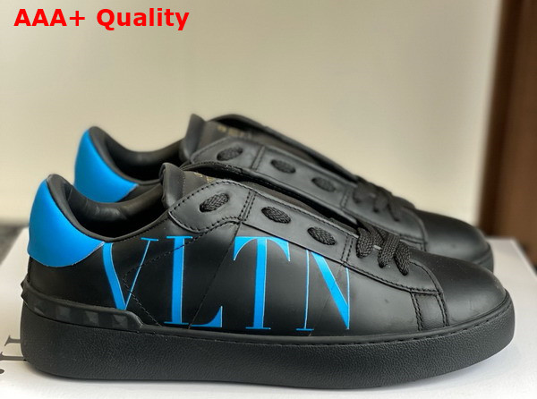 Valentino Garavani VLTN Calfskin Open Sneaker in Black Replica