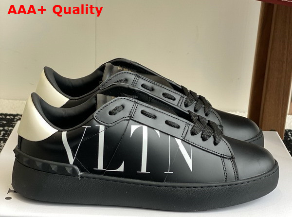 Valentino Garavani VLTN Calfskin Open Sneaker in Black Replica