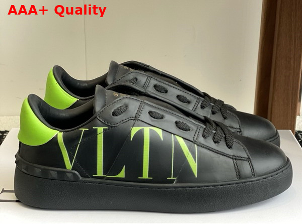 Valentino Garavani VLTN Calfskin Open Sneaker in Black Replica