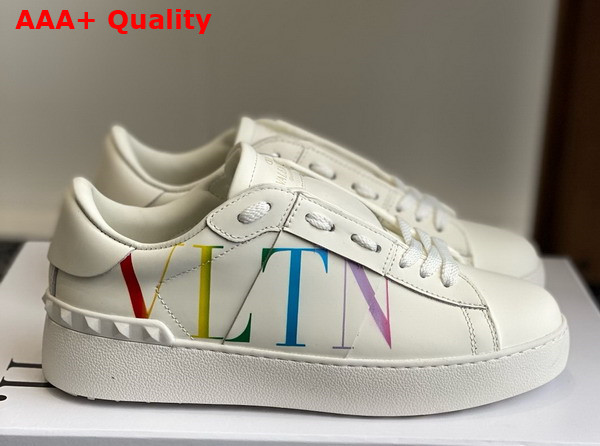 Valentino Garavani VLTN Calfskin Open Sneaker in White Replica