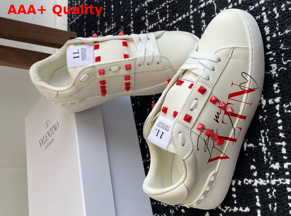 Valentino Garavani VLTN Rockstud Untitled Sneaker in White Calfskin Replica
