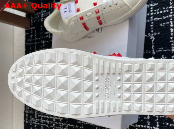 Valentino Garavani VLTN Rockstud Untitled Sneaker in White Calfskin Replica