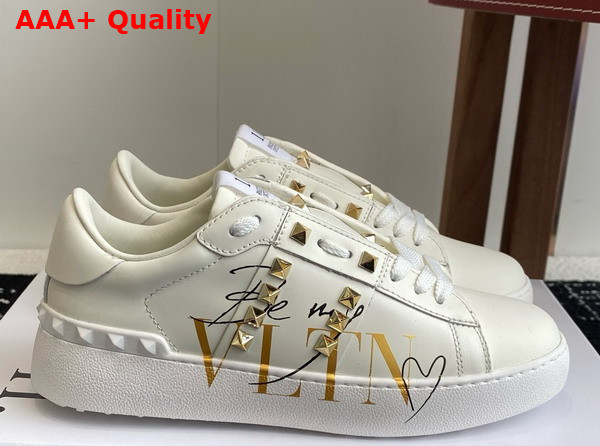 Valentino Garavani VLTN Rockstud Untitled Sneaker in White Calfskin Replica