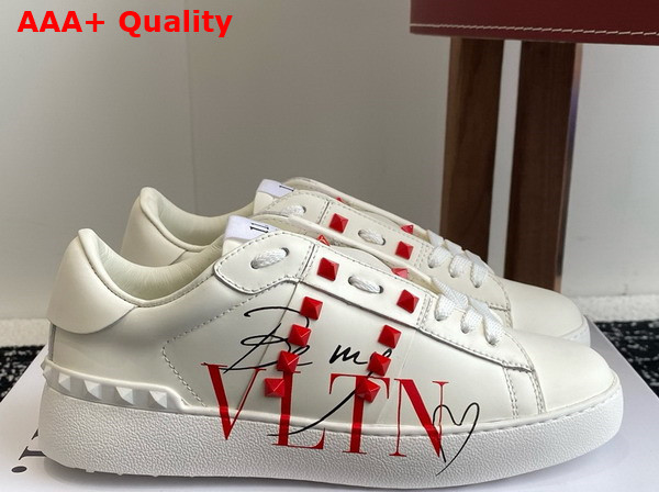 Valentino Garavani VLTN Rockstud Untitled Sneaker in White Calfskin Replica