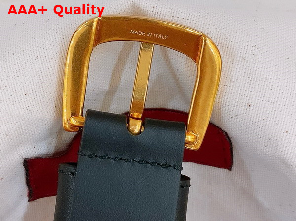 Valentino Garavani VLogo Signature Belt in Ribbon and Calfskin White Testa Di Moro Black Replica