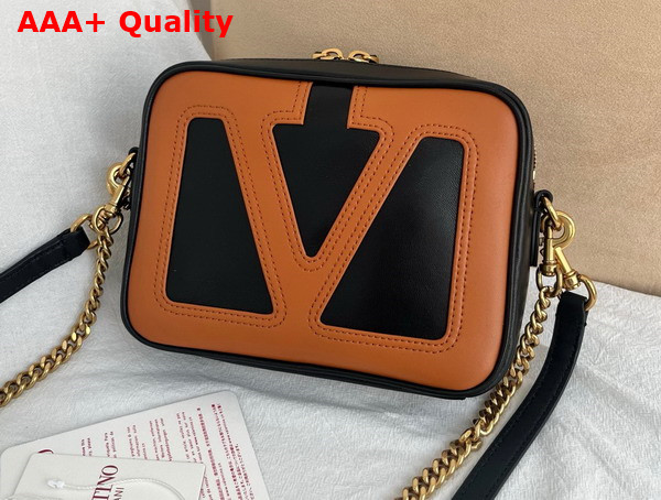 Valentino Garavani Viva Superstar Nappa Leather Crossbody Bag Black and Spice Replica
