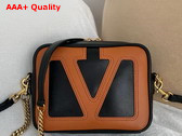 Valentino Garavani Viva Superstar Nappa Leather Crossbody Bag Black and Spice Replica