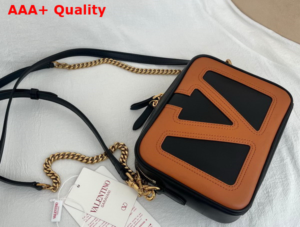 Valentino Garavani Viva Superstar Nappa Leather Crossbody Bag Black and Spice Replica