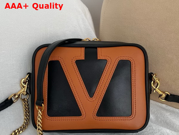Valentino Garavani Viva Superstar Nappa Leather Crossbody Bag Black and Spice Replica