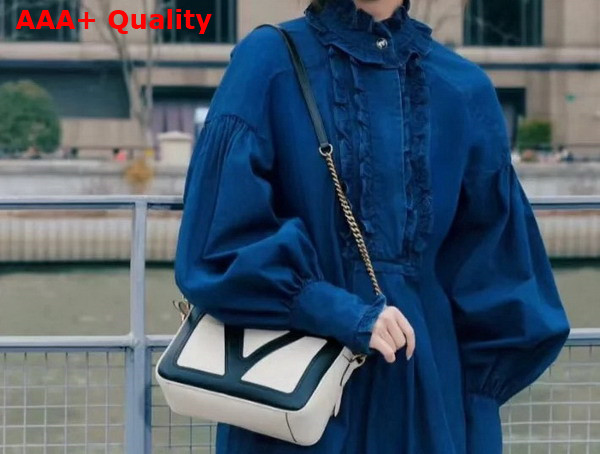 Valentino Garavani Viva Superstar Nappa Leather Crossbody Bag Butter and Black Replica
