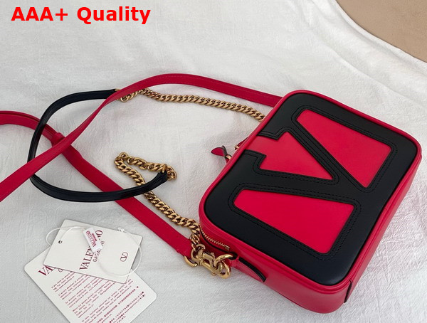 Valentino Garavani Viva Superstar Nappa Leather Crossbody Bag Red and Black Replica