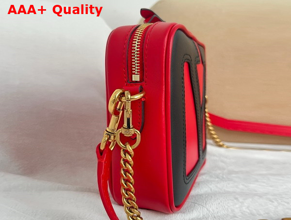 Valentino Garavani Viva Superstar Nappa Leather Crossbody Bag Red and Black Replica