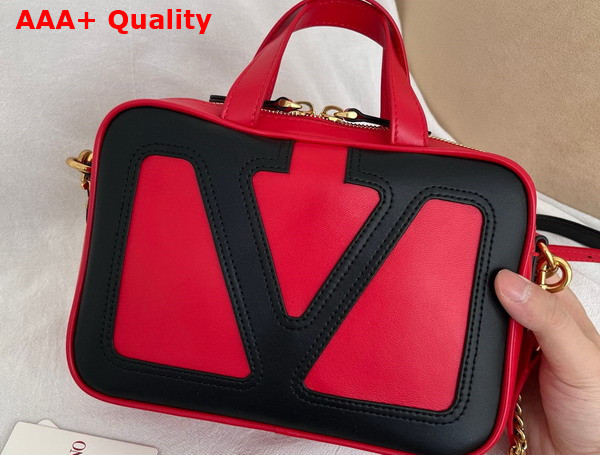 Valentino Garavani Viva Superstar Nappa Leather Handbag Red and Black Replica