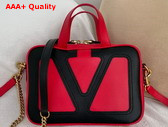 Valentino Garavani Viva Superstar Nappa Leather Handbag Red and Black Replica