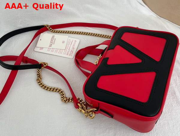 Valentino Garavani Viva Superstar Nappa Leather Handbag Red and Black Replica
