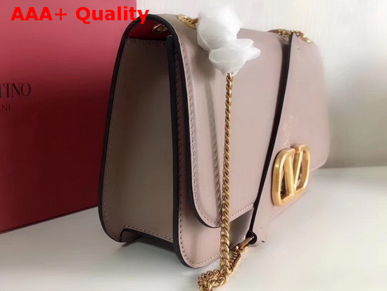 Valentino Garavani Vlock Brushed Calfskin Shoulder Bag in Nude Replica